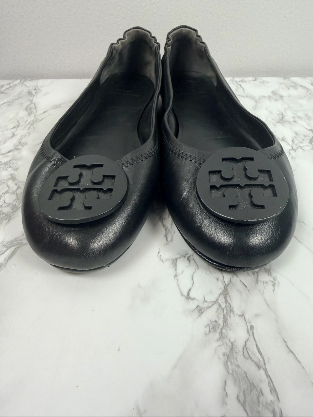 Tory Burch black Reva Logo Travel Ballet Flats size 8 - Picture 5 of 8